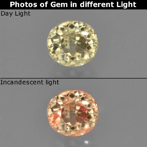 0.86 карата, натуральный Палевый Диаспора, меняющая цвет, Огранка Круг, Чистота VS