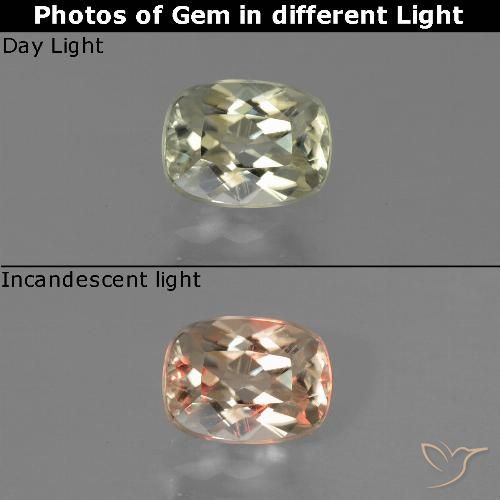 0.77ct Натуральный Палевый Диаспора, меняющая цвет, Подушка, Чистота VVS