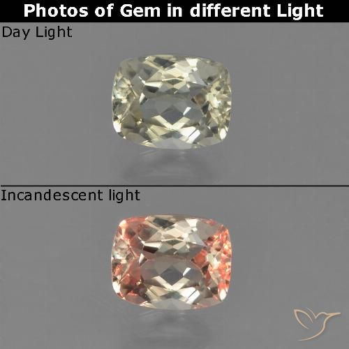 0.75ct Натуральный Палевый Диаспора, меняющая цвет, Подушка, VVS-VS