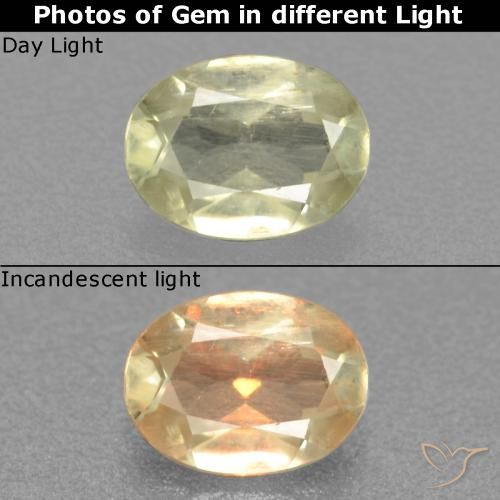 0.47ct Натуральный Палевый Диаспора, меняющая цвет, Овал, Чистота VS