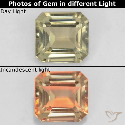 0.89ct Натуральный Палевый Диаспора, меняющая цвет, Изумрудная огранка, Чистота VS