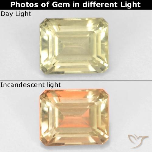 0.94ct Натуральный Палевый Диаспора, меняющая цвет, Изумрудная огранка, Чистота VS