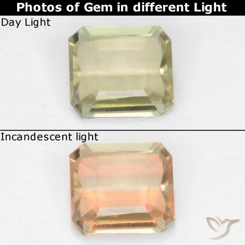0.70ct Натуральный Палевый Диаспора, меняющая цвет, Изумрудная огранка, Чистота VS