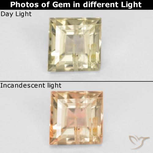 0.58ct Натуральный Палевый Диаспора, меняющая цвет, Огранка Багет, SI
