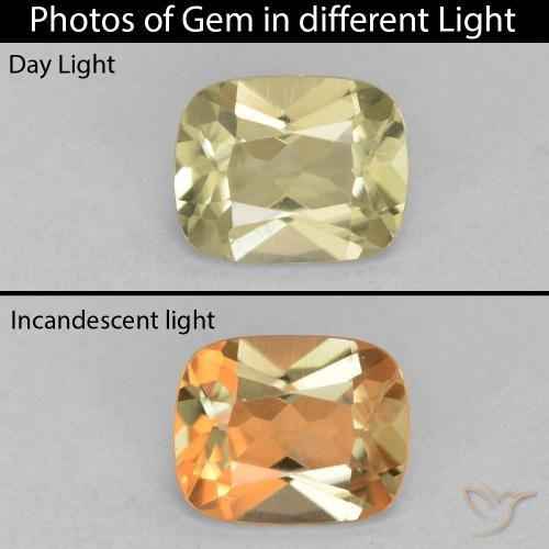 1.23ct Натуральный Палевый Диаспора, меняющая цвет, Подушка, Чистота VVS