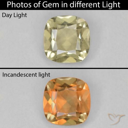1.36ct Натуральный Палевый Диаспора, меняющая цвет, Подушка, Чистота VVS