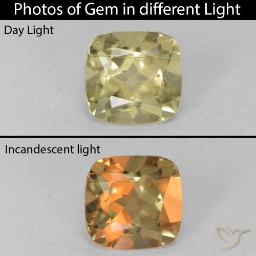 1.24ct Натуральный Палевый Диаспора, меняющая цвет, Подушка, Чистота VS