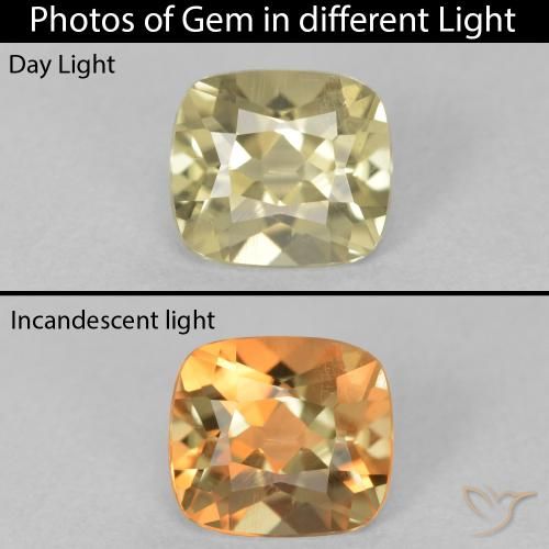 0.86ct Натуральный Палевый Диаспора, меняющая цвет, Подушка, Чистота VS