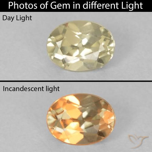 0.38ct Натуральный Палевый Диаспора, меняющая цвет, Овал, Чистота VS