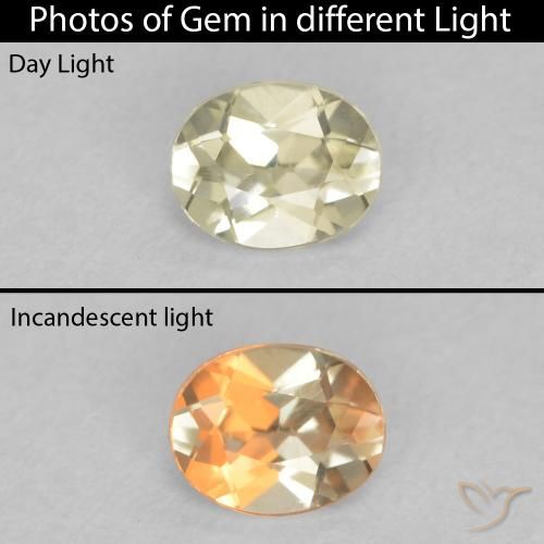 0.32ct Натуральный Очень светло-желтый Диаспора, меняющая цвет, Овал, VVS-VS