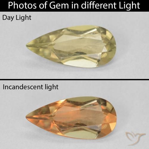1.70ct Натуральный Палевый Диаспора, меняющая цвет, Форма груши, VVS-VS