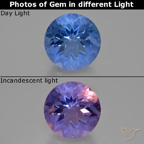13.89ct Натуральный Темно-синий Флюорит, Меняющий Цвет, Круглый, Чистота VS