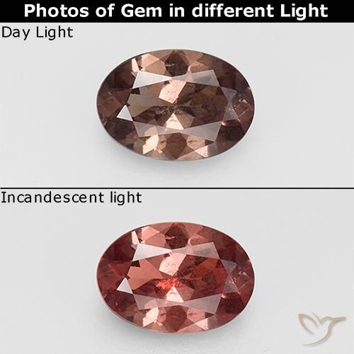 0.74ct Натуральный Гикори Браун Меняющий цвет гранат, Овал, Чистота VS