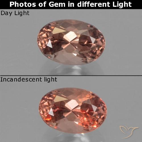0.73ct Натуральный Пекан коричневый Меняющий цвет гранат, Овал, VVS-VS