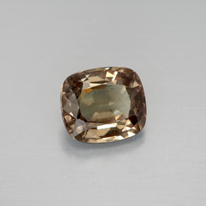 1.81 карата, натуральный Зеленовато-коричневый с переходом в красно-розовый Меняющий цвет гранат, Подушка Крой, Чистота VS