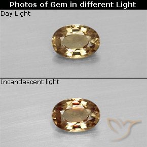 0.57ct Натуральный Золотисто-коричневый Меняющий цвет гранат, Овал, Чистота VVS