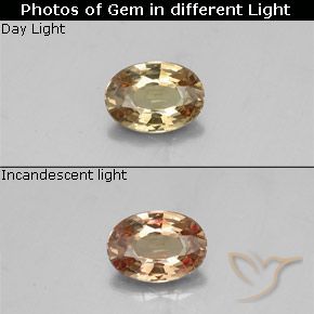 0.50ct Натуральный Золотисто-коричневый Меняющий цвет гранат, Овал, VVS-VS