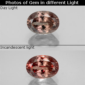 1.27 карата, натуральный Золотисто-коричневый с переходом в оранжевый Меняющий цвет гранат, Огранка Овал, Чистота VS