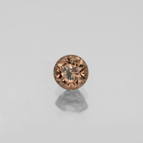 0.61 карата, натуральный Золотисто-коричневый с переходом в оранжевый Меняющий цвет гранат, Огранка Круг, VVS-VS