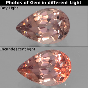 0.46 карата, натуральный Средний светло-коричневый Меняющий цвет гранат, Форма груши, Чистота VS