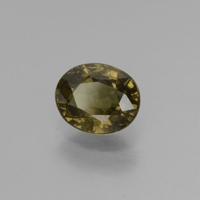 1.51 карата, натуральный Зеленовато-коричневый с переходом в красно-розовый Меняющий цвет гранат, Огранка Овал, VS-SI