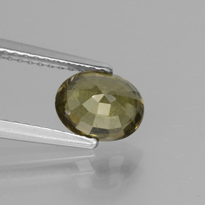 1.51 карата, натуральный Зеленовато-коричневый с переходом в красно-розовый Меняющий цвет гранат, Огранка Овал, VS-SI