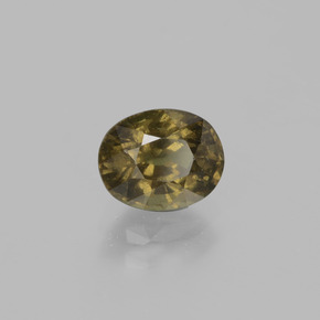 1.49 карата, натуральный Зеленовато-коричневый с переходом в красно-розовый Меняющий цвет гранат, Огранка Овал, VS-SI