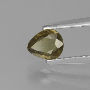 0.55 карата, натуральный Зеленовато-коричневый с переходом в красно-розовый Меняющий цвет гранат, Форма груши, Чистота VS