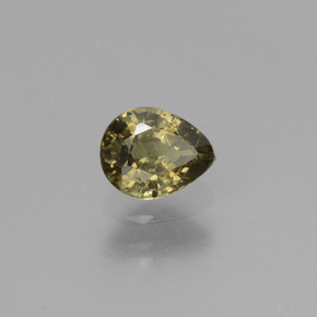 0.69 карата, натуральный Зеленовато-коричневый с переходом в красно-розовый Меняющий цвет гранат, Форма груши, Чистота VS