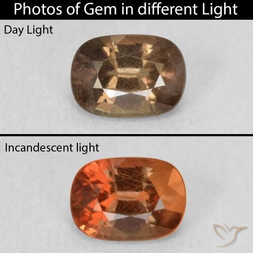 1.08ct Натуральный Темно-коричневый Меняющий цвет гранат, Овал, Чистота VS