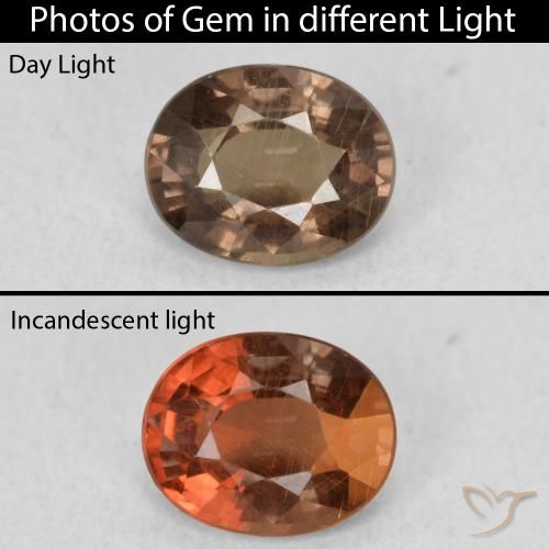 1.01ct Натуральный Темно-коричневый Меняющий цвет гранат, Овал, Чистота VS
