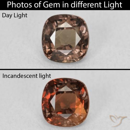 1.06ct Натуральный Имбирный пряник коричневый Меняющий цвет гранат, Подушка, Чистота VS