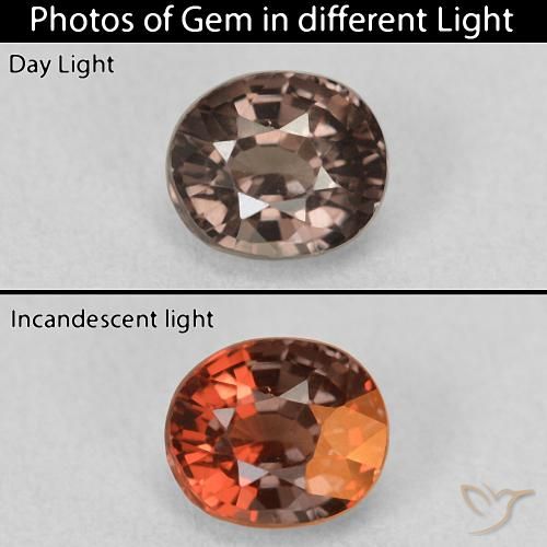 1.20ct Натуральный Коричневый Меняющий цвет гранат, Овал, Чистота VVS