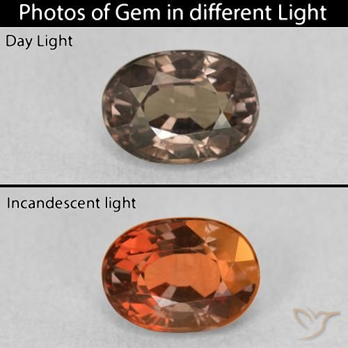 1.04ct Натуральный Гикори Браун Меняющий цвет гранат, Овал, Чистота VVS