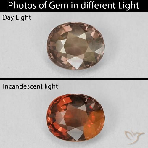 1.46ct Натуральный Пекан коричневый Меняющий цвет гранат, Подушка, VVS-VS