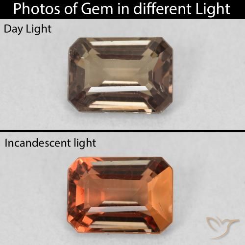 1.08ct Натуральный Темно-коричневый Меняющий цвет гранат, Изумрудная огранка, VVS-VS