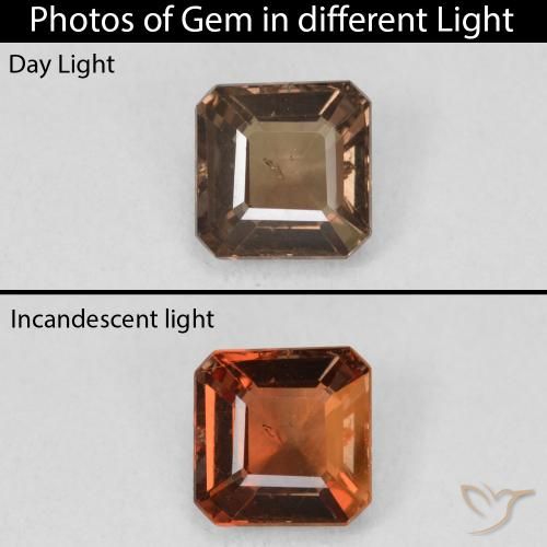 1.32ct Натуральный Темно-коричневый Меняющий цвет гранат, Изумрудная огранка, Чистота VS