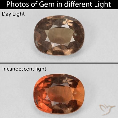 1.50ct Натуральный Темно-коричневый Меняющий цвет гранат, Подушка, Чистота VS