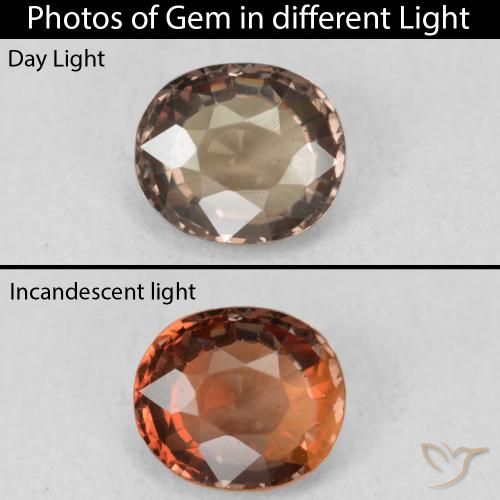 1.16ct Натуральный Темно-коричневый Меняющий цвет гранат, Овал, Чистота VVS