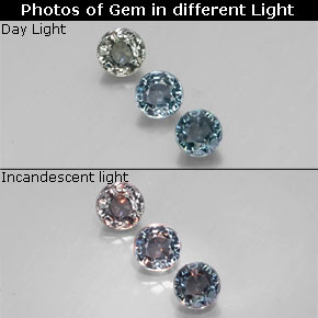 Натуральный Многоцветный Сапфир с изменением цвета  карата Огранка Круг, VVS-VS