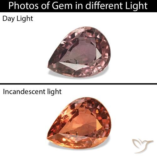 0.27 карата, натуральный Средний светло-коричневый Сапфир, меняющий цвет, Форма груши, Чистота VS