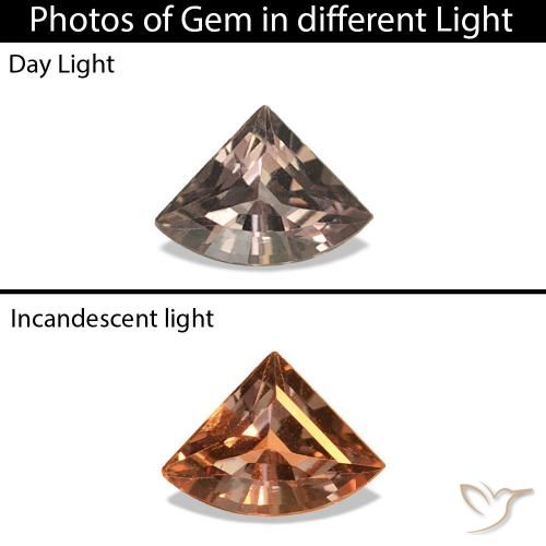 0.21ct Средний светло-коричневый Сапфир, меняющий цвет, причудливая, Чистота VVS