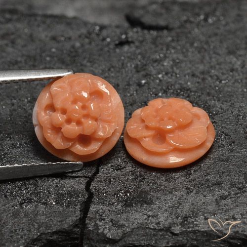 4.26 карата, натуральный Средний розовый Коралловый, Огранка Цветок, Непрозрачный