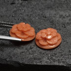 Натуральный розовый коралл 5,05 карата цветочная огранка, непрозрачный