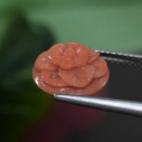 3.63 карата, натуральный Глубокий лососевый розовый Коралловый, Огранка Цветок, Непрозрачный