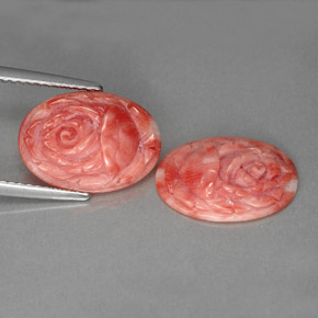  карата, натуральный Оранжево-Розовый Коралловый, Необычная форма, Непрозрачный