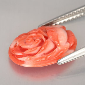 2.36 карата, натуральный Оранжево-Розовый Коралловый, Необычная форма, Непрозрачный