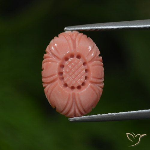 4.07ct Натуральный Малиново-розовый коралловый, Огранка Цветок, Непрозрачный