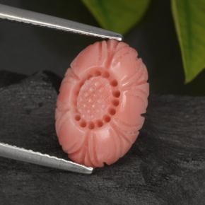 Натуральный розовый коралл 3,29 карата цветочная огранка, непрозрачный