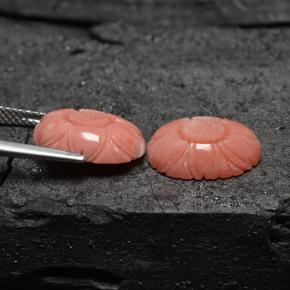 7.86 карата, натуральный Оранжево-Розовый Коралловый, Огранка Цветок, Непрозрачный